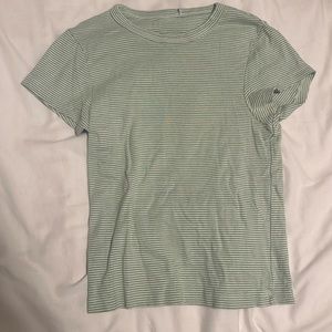 cotton on green and white stripe baby tee